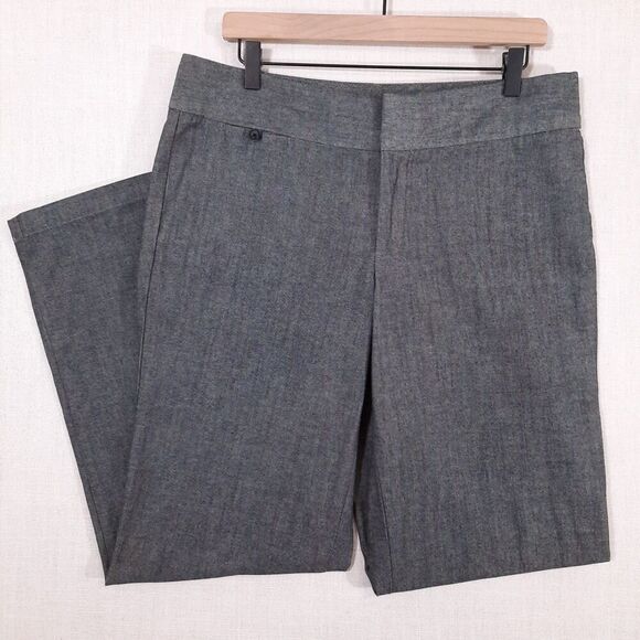 Pants - Dockers Wide Leg Gray Chambray Trouser Pants Size 12 Stretch Cotton Mid-Rise